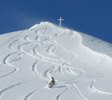 Lyřaři a snowboarďáci v 2700 m.n.m.